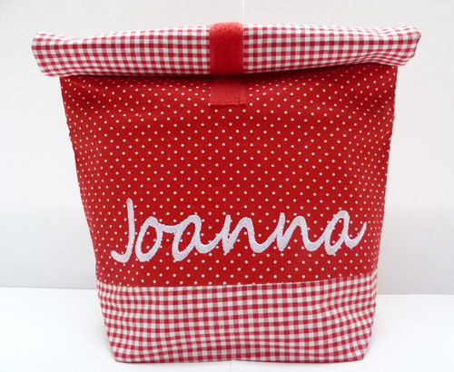 LunchBAG WUNSCHNAME rot-weiss